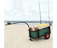 vidaXL Fishing Trolley with Bag Black Steel