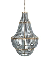 Storied Home Draped Wood Bead Chandelier Faded Blue