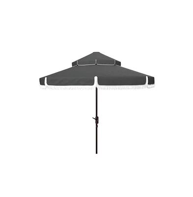 Safavieh Milan Fringe 9Ft Double Top Crank Umbrella