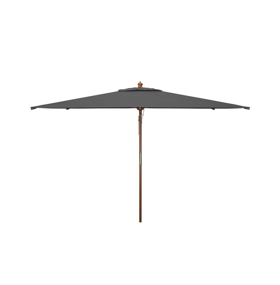 Safavieh Aklin 6.5Ft X 10Ft Rectangle Wooden Pulley Market Umbrella (No Tilt)