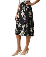 Kasper Petite Printed Flared A-Line Skirt