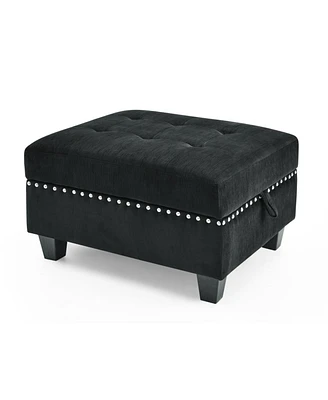 Simplie Fun Velvet U-Shaped Modular Sofa Set with Ottoman