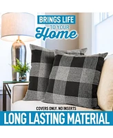 Zulay Kitchen 2 Pack Buffalo Plaid Throw Pillow Outdoor & Indoor Covers 20x20 inches