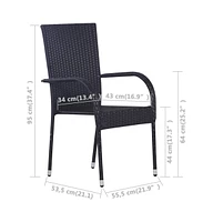 vidaXL Stackable Patio Chairs pcs Poly Rattan