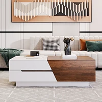 Modern Extendable Sliding Top Coffee Table With Storage