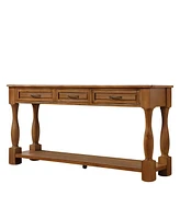 Streamdale Furniture 63" Wood Console Table with Drawers & Shelf, Easy Assembly