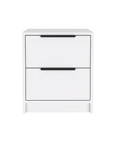 Simplie Fun Nightstand Cervants, Two Drawers, Metal Handle