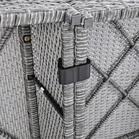 6-Piece Pe Wicker Rattan Patio Set with Coffee Table
