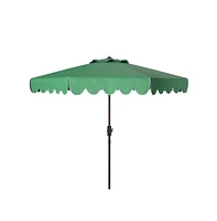 Safavieh Venice Single Scallop 9Ft Crank Outdoor Push Button Tilt Umbrella