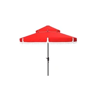 Safavieh Milan Fringe 9Ft Double Top Crank Umbrella