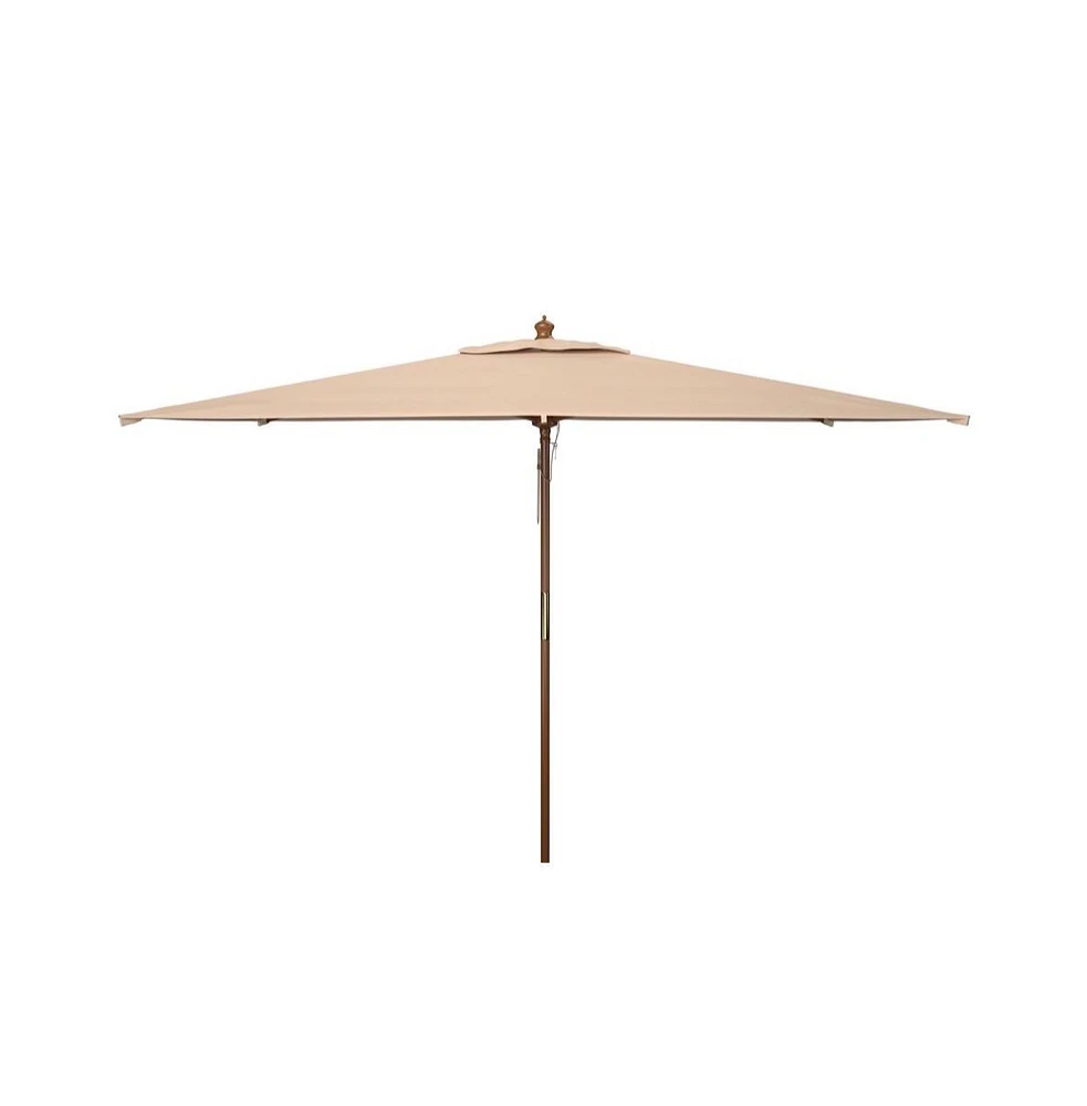 Aklin 6.5Ft X 10Ft Rectangle Wooden Pulley Market Umbrella (No Tilt)