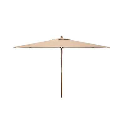 Aklin 6.5Ft X 10Ft Rectangle Wooden Pulley Market Umbrella (No Tilt)