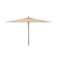 Aklin 6.5Ft X 10Ft Rectangle Wooden Pulley Market Umbrella (No Tilt)