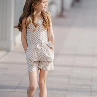 Hope & Henry Toddler Girls Halter Button Front Linen Romper