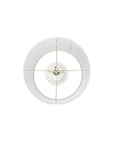 Storied Home Fluted Terra-cotta Table Lamp with Linen Shade Distressed White