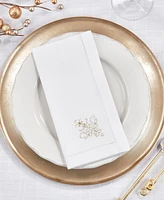 Saro Lifestyle Festive Holiday Ornament Embroidered Napkin Set of 6, 20"x20"