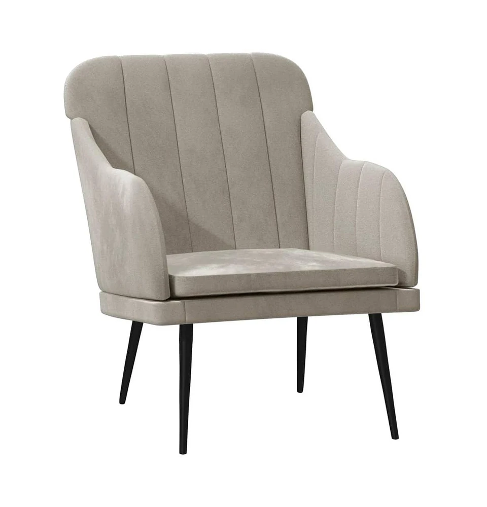 vidaXL Armchair Light Gray 24.8"x29.9"x31.5" Velvet