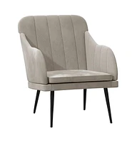 vidaXL Armchair Light Gray 24.8"x29.9"x31.5" Velvet