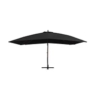 vidaXL Hanging Parasol with Wooden Pole 157.5"x118.1" Black