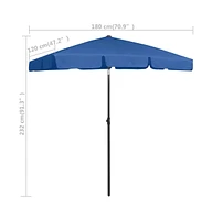 vidaXL Beach Umbrella Azure Blue 70.9"x47.2"