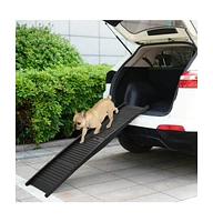 vidaXL Folding Dog Ramp Black 60.2"x15.7"x4.9" Plastic