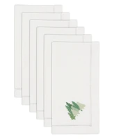 Saro Lifestyle Pine Forest Embroidered Napkin Set of 6, 20"x20"