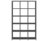 vidaXL 15-Cube Display Shelf Gray 40.6"x11.8"x69.1" Fabric