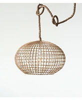 Storied Home Open-Weave Wicker Ceiling Light Natural