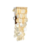 Storied Home Capiz and Wood Bead Wall Sconce