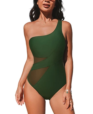 Cupshe Women's Eucalyptus Asymmetrical Standard One-Piece