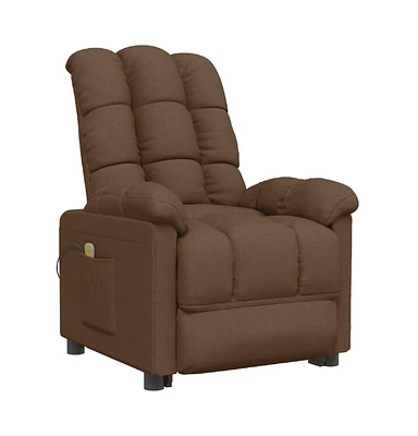 vidaXL Massage Recliner Brown Fabric