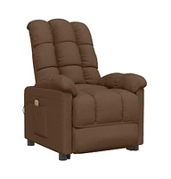 vidaXL Massage Recliner Brown Fabric