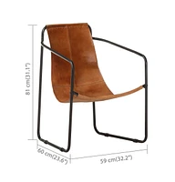 vidaXL Relaxing Armchair Brown Real Leather