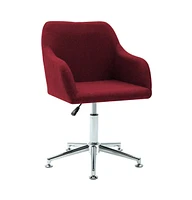 vidaXL Swivel Dining Chair Wine Red Fabric