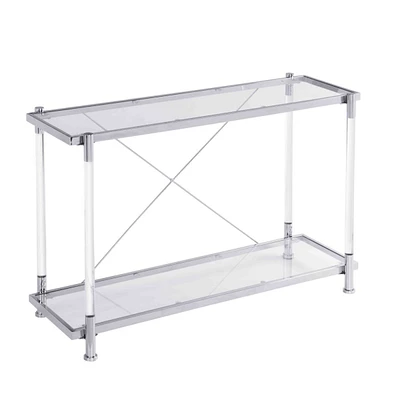 Simplie Fun 43.31" Glass Sofa Table, Acrylic Side Table, Console Table For Living Roome& Bedroom