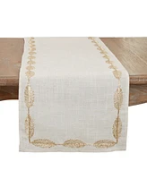 Saro Lifestyle Intricate Leaf Pattern Embroidered Table Runner