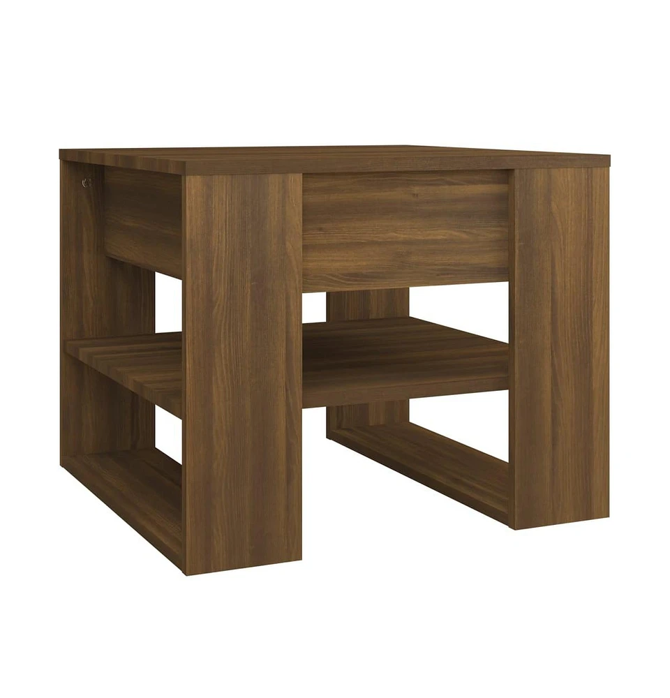 vidaXL Coffee Table Brown Oak 21.9"x21.7"x17.7" Engineered Wood