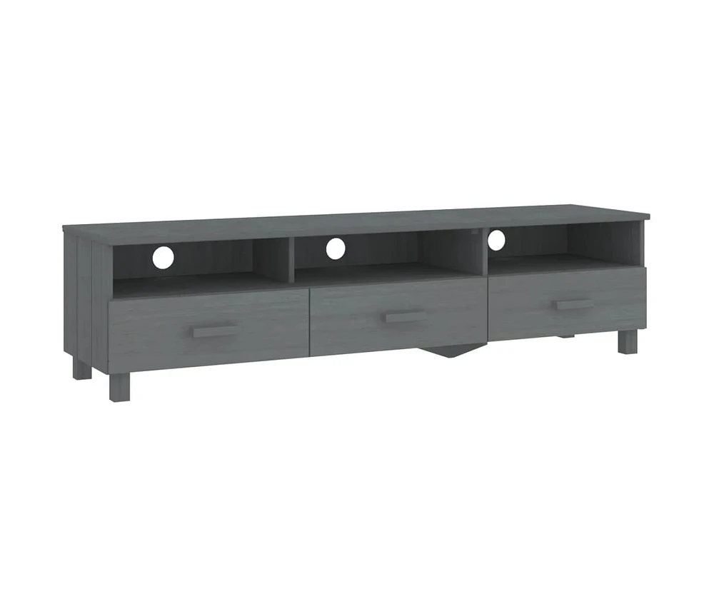 vidaXL Tv Stand Hamar Dark Gray 62.2"x15.7"x15.7" Solid Wood Pine