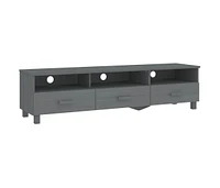 vidaXL Tv Stand Hamar Dark Gray 62.2"x15.7"x15.7" Solid Wood Pine