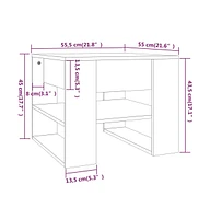 vidaXL Coffee Table Smoked Oak 21.9"x21.7"x17.7" Engineered Wood