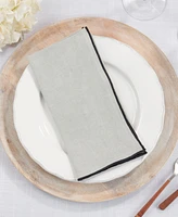 Saro Lifestyle Stonewashed Stitch Border Table Napkins Set of 4,20"x20"