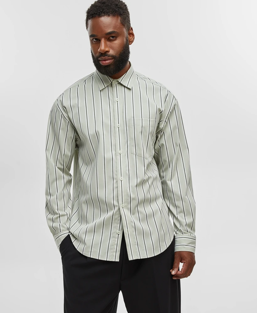 Mode of One Men's Relaxed-Fit Yarn-Dye Stripe Shirt, Created for Macy's