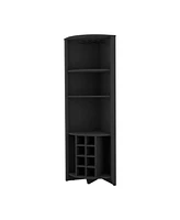 Simplie Fun Morgana 8-Bottle 5-Shelf Corner Bar Cabinet Wengue