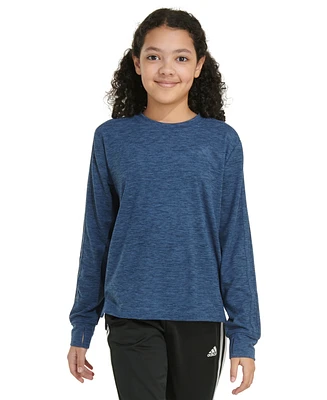 adidas Big Girls Long-Sleeve Melange Training T-Shirt