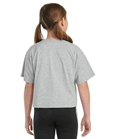 adidas Big Girls Short-Sleeve Waist-Length Raglan Heather T-Shirt