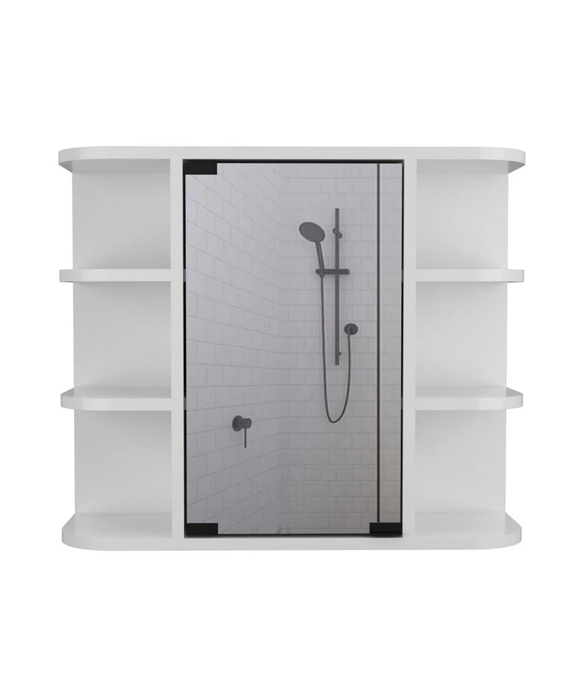 Streamdale Furniture Roseburg 6-Shelf Medicine Cabinet With Mirror