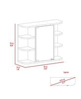 Roseburg 6-Shelf Medicine Cabinet With Mirror Light Grey