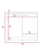 Streamdale Furniture Brookline Rectangle 2-Door Utility Sink And Cabinet White And Light Gray