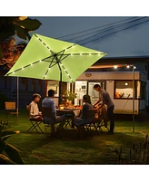 2 Pack of 10x6ft Rectangle Solar Power Patio Umbrella Outdoor Led Tilt Sunshade