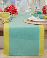 Saro Lifestyle Multicolored Band Table Runner, 16"x72"